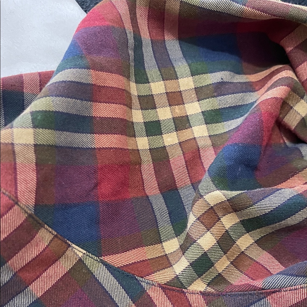 Vintage Late 80s / Early 90s Alia Plaid Button-Up Shirt | Size 14 Petite - Picture 10 of 12